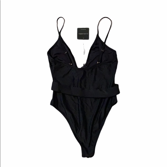 NWT JLUXLABEL Black Aquarius Gold Belted Swimsuit - Picture 2 of 9